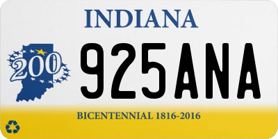 IN license plate 925ANA