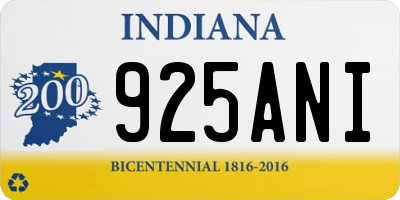 IN license plate 925ANI