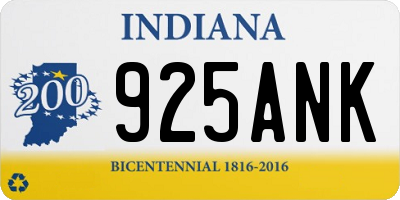 IN license plate 925ANK