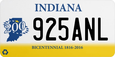 IN license plate 925ANL