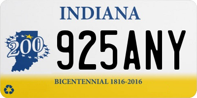 IN license plate 925ANY