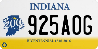 IN license plate 925AOG