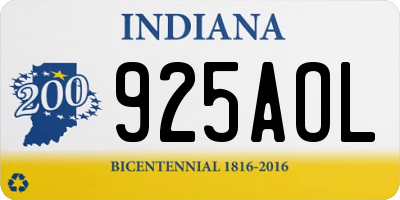 IN license plate 925AOL