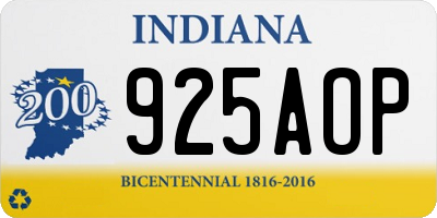 IN license plate 925AOP
