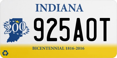 IN license plate 925AOT