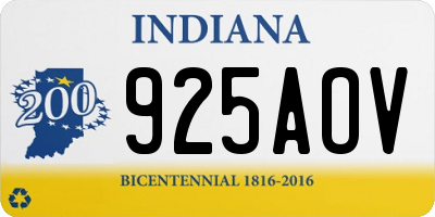 IN license plate 925AOV