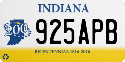 IN license plate 925APB