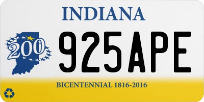 IN license plate 925APE