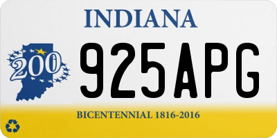 IN license plate 925APG