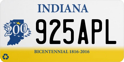 IN license plate 925APL