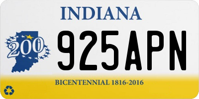 IN license plate 925APN