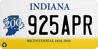 IN license plate 925APR