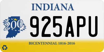 IN license plate 925APU