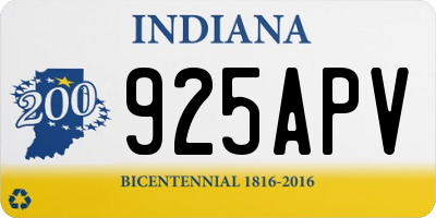 IN license plate 925APV