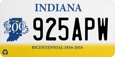 IN license plate 925APW