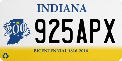 IN license plate 925APX