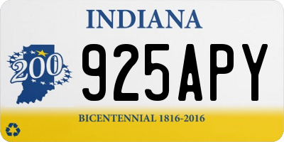 IN license plate 925APY