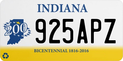 IN license plate 925APZ