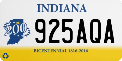 IN license plate 925AQA