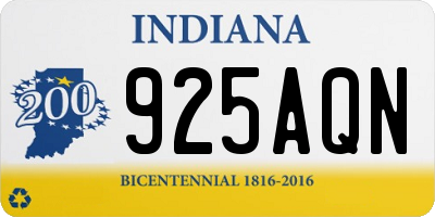 IN license plate 925AQN