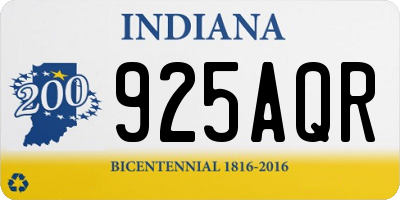 IN license plate 925AQR