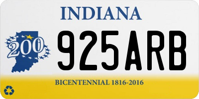 IN license plate 925ARB