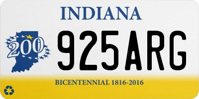 IN license plate 925ARG