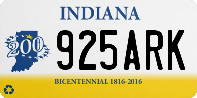 IN license plate 925ARK