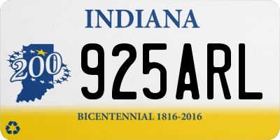 IN license plate 925ARL