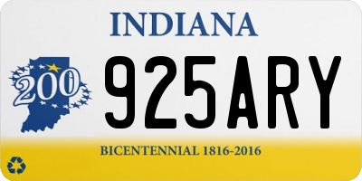 IN license plate 925ARY