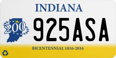 IN license plate 925ASA