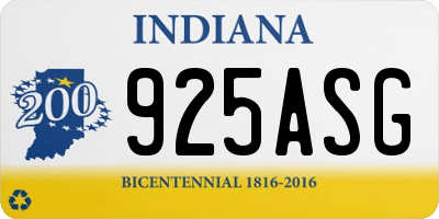 IN license plate 925ASG