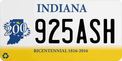 IN license plate 925ASH