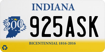 IN license plate 925ASK