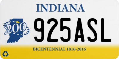 IN license plate 925ASL