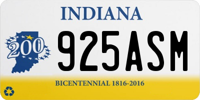 IN license plate 925ASM