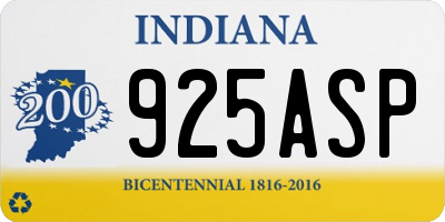 IN license plate 925ASP
