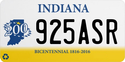 IN license plate 925ASR