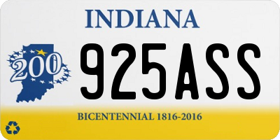 IN license plate 925ASS
