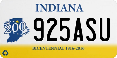 IN license plate 925ASU