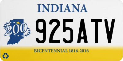 IN license plate 925ATV