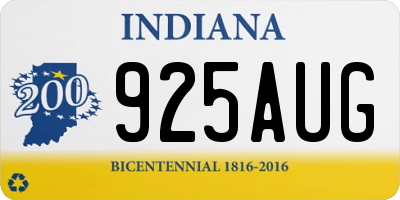 IN license plate 925AUG