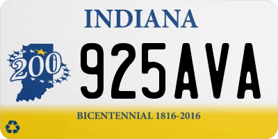 IN license plate 925AVA