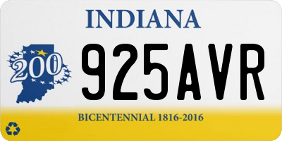 IN license plate 925AVR
