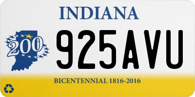 IN license plate 925AVU