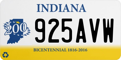 IN license plate 925AVW