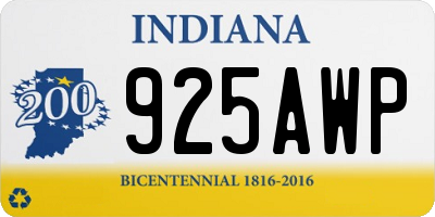 IN license plate 925AWP