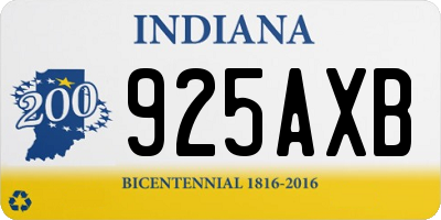 IN license plate 925AXB