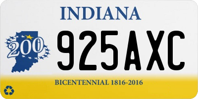 IN license plate 925AXC