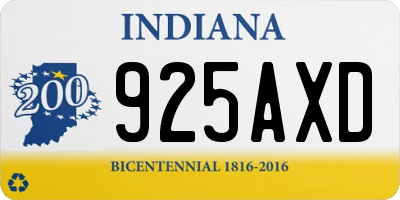IN license plate 925AXD
